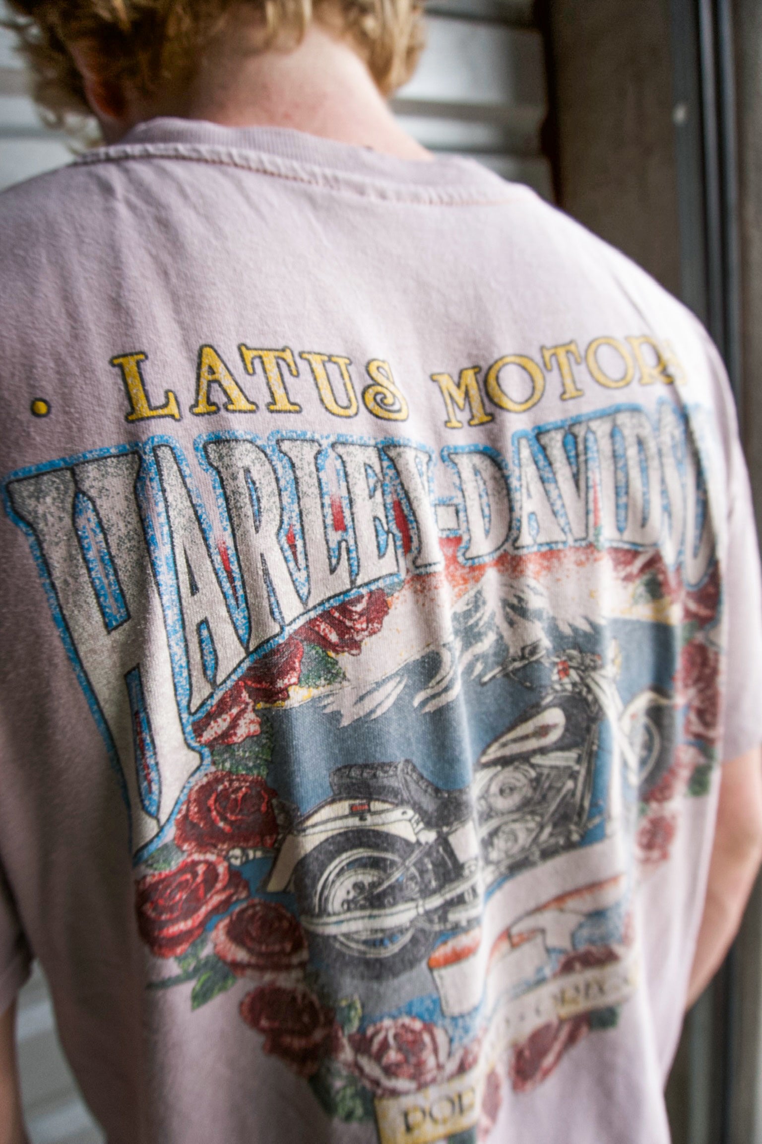 Vintage 90s Harley Davidson Latus Motors Portland Oregon Single Stitch Tee Shirt