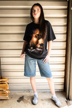 Vintage 90s Salem Sportswear Magic Johnson LA Lakers Black Big Face Tee Shirt XL