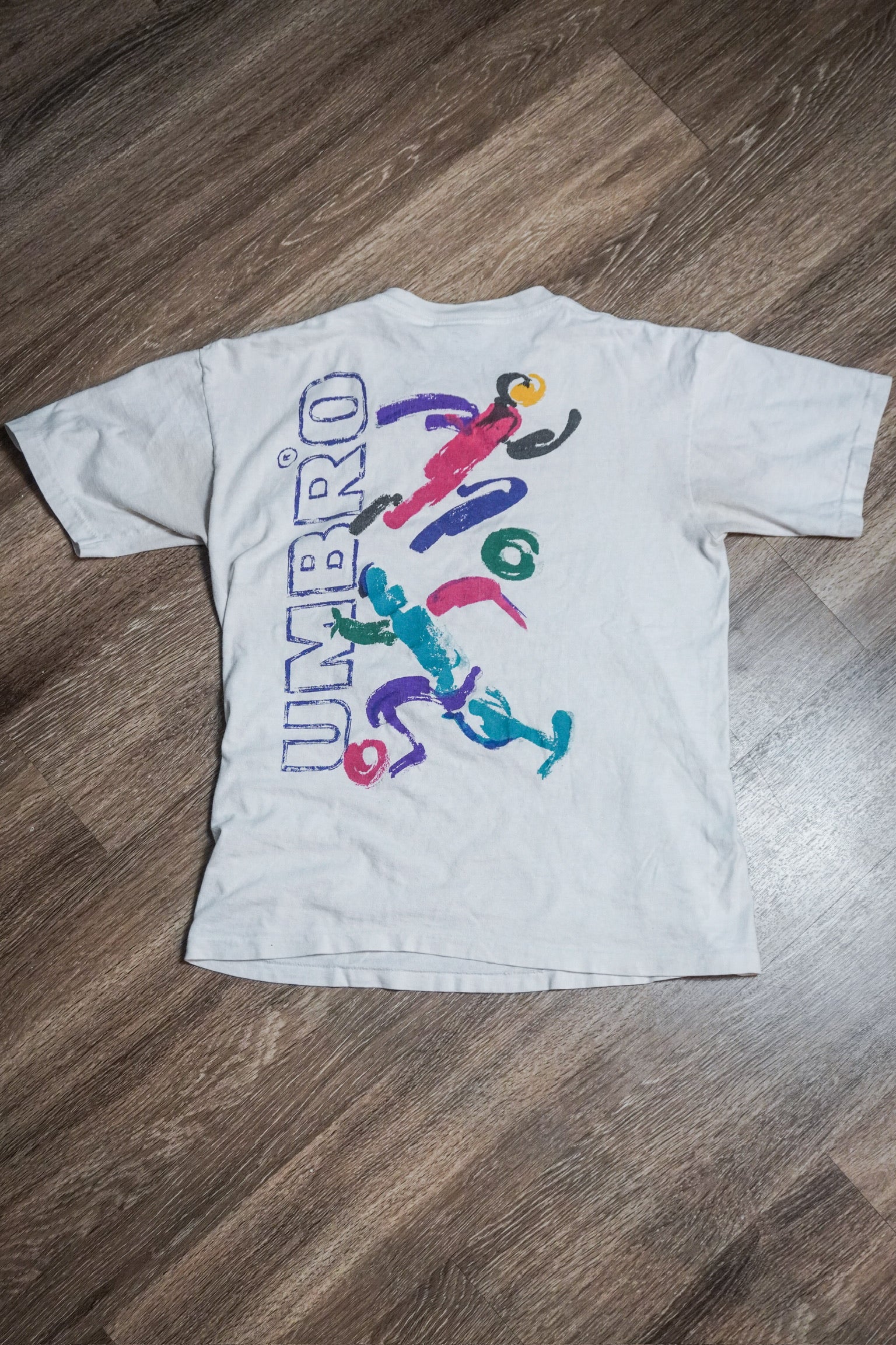 Vintage 90s Umbro Retro Sports Graphic Single Stitch White Tee Shirt Youth XL