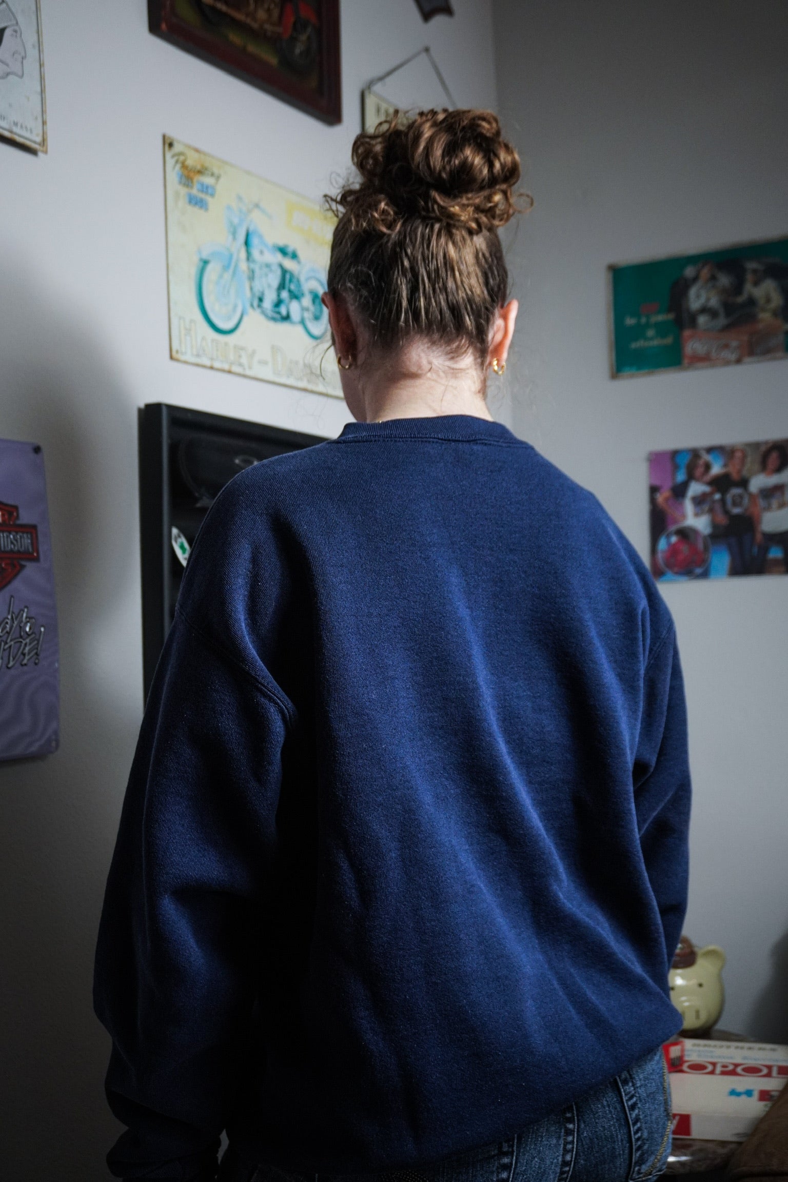 Vintage 1989 The University of Sydney Australia Navy Blue Graphic Crewneck Sweatshirt Size L