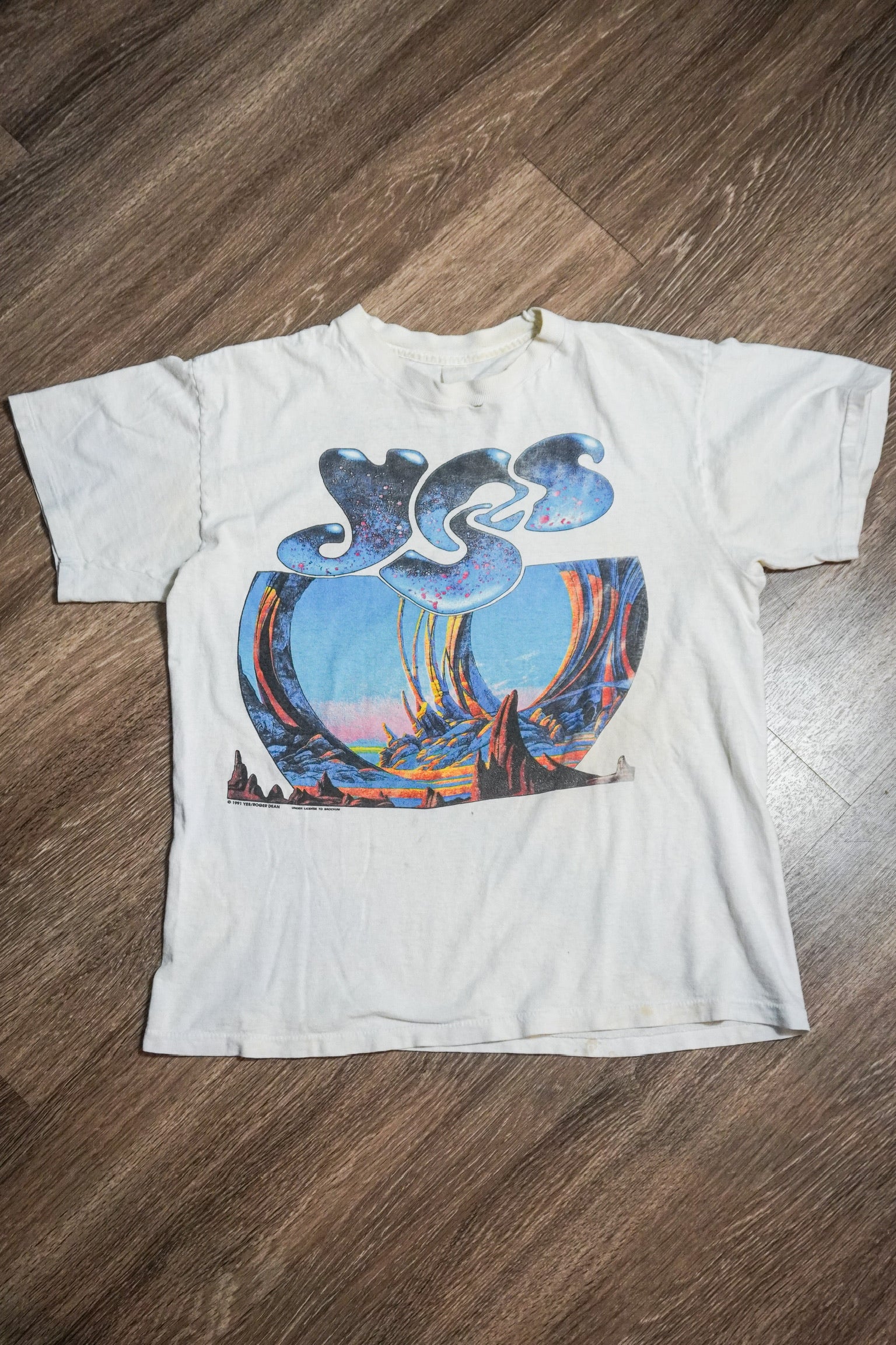 Vintage 1991 Yes Union Word Tour Tee Shirt Small