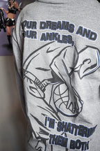 Vintage 2000s AND1 Trash Talk Tee Shirt Long Sleeve Grey Dreams and Ankles YXL