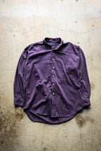 Vintage 90s Ralph Lauren Blaire Purple Twill Cotton Button Down Shirt Green Pony