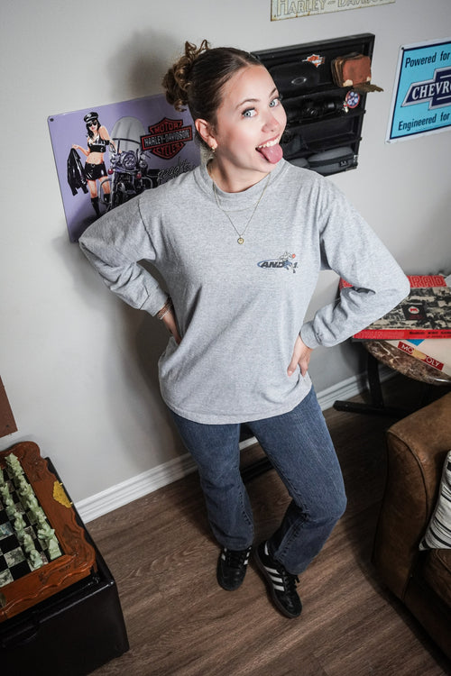 Vintage 2000s AND1 Trash Talk Tee Shirt Long Sleeve Grey Dreams and Ankles YXL