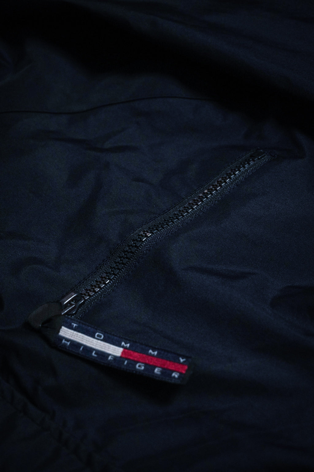 Vintage 90s Tommy Hilfiger Full Zip Navy Yellow Rain Jacket Size XL