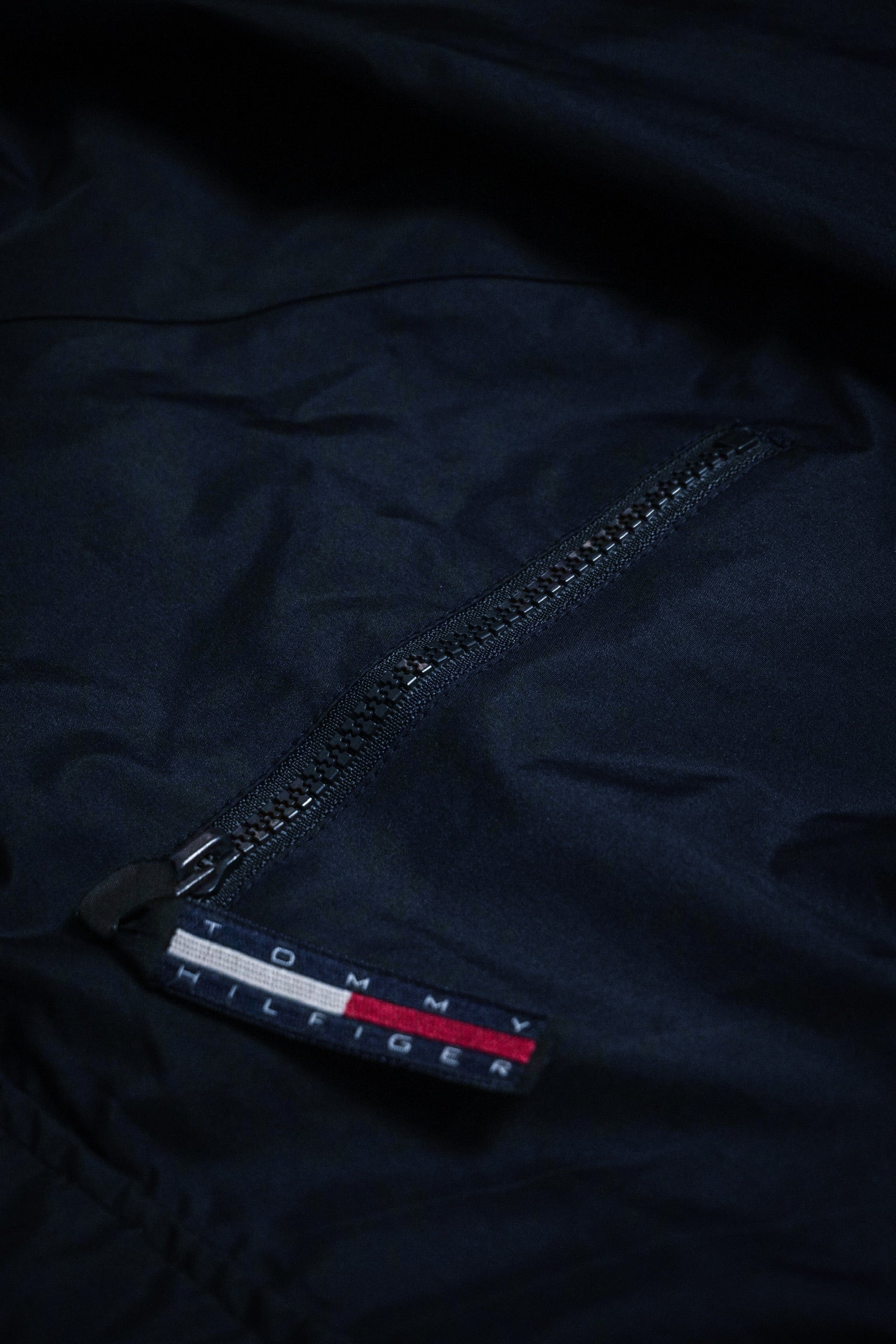 Vintage 90s Tommy Hilfiger Full Zip Navy Yellow Rain Jacket Size XL