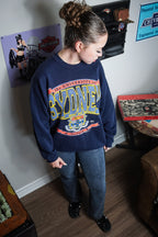 Vintage 1989 The University of Sydney Australia Navy Blue Graphic Crewneck Sweatshirt Size L