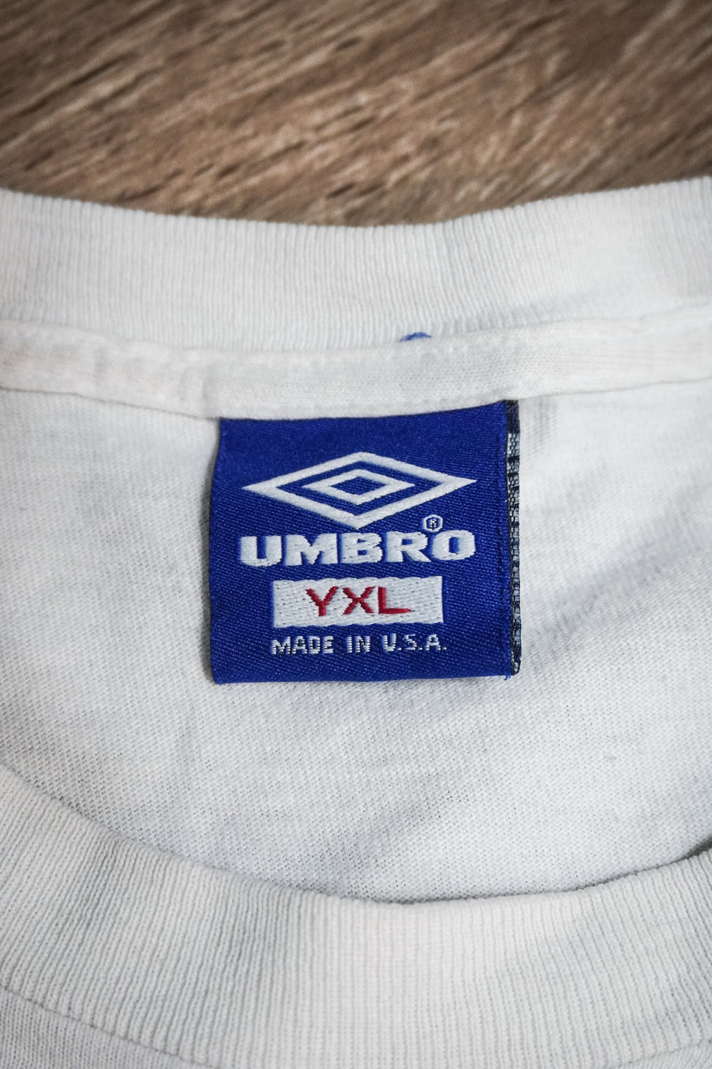Vintage 90s Umbro Retro Sports Graphic Single Stitch White Tee Shirt Youth XL