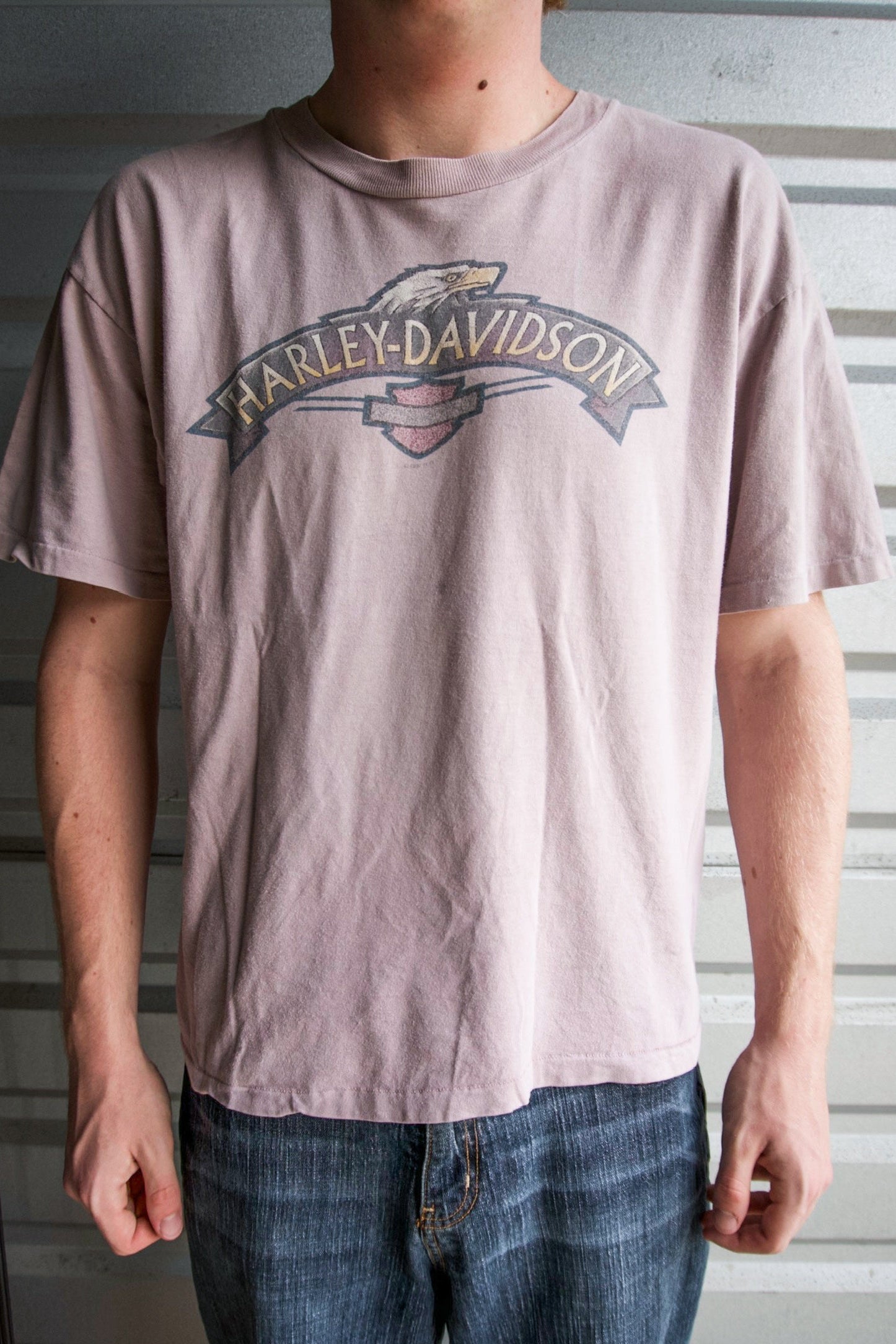 Vintage 90s Harley Davidson Latus Motors Portland Oregon Single Stitch Tee Shirt
