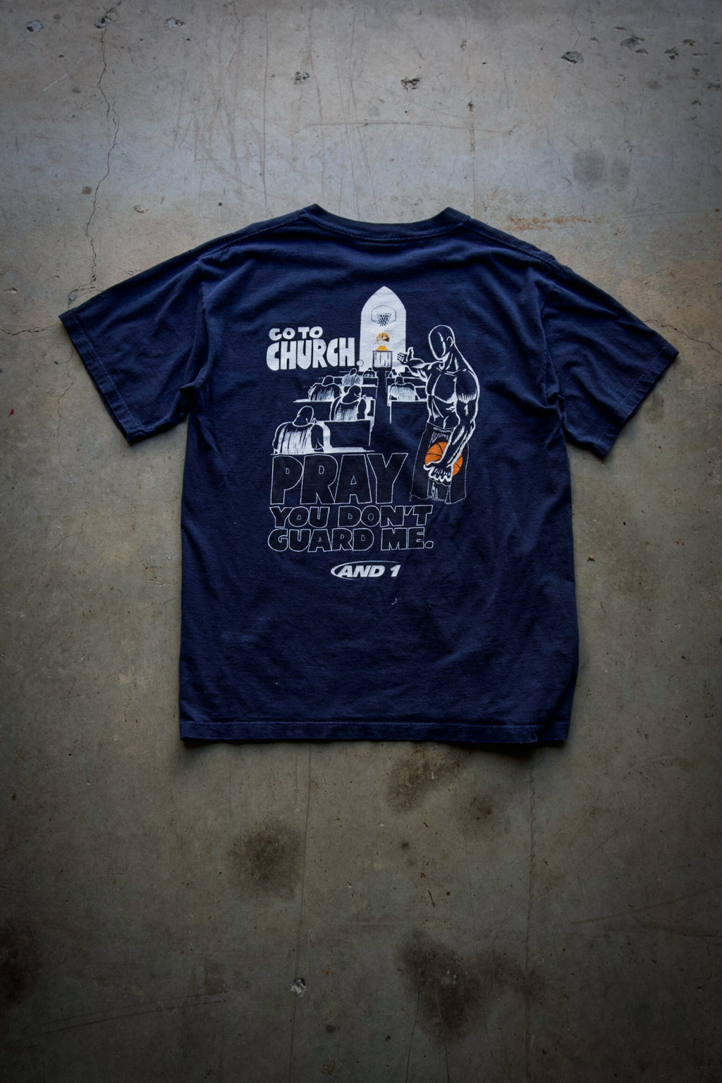 Vintage 90s AND1 Trash Talk Tee Shirt Go To Church Sz L