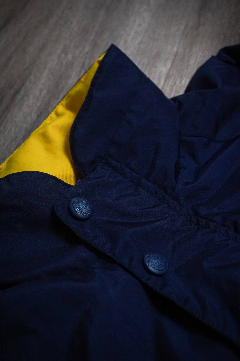 Vintage 90s Tommy Hilfiger Full Zip Navy Yellow Rain Jacket Size XL