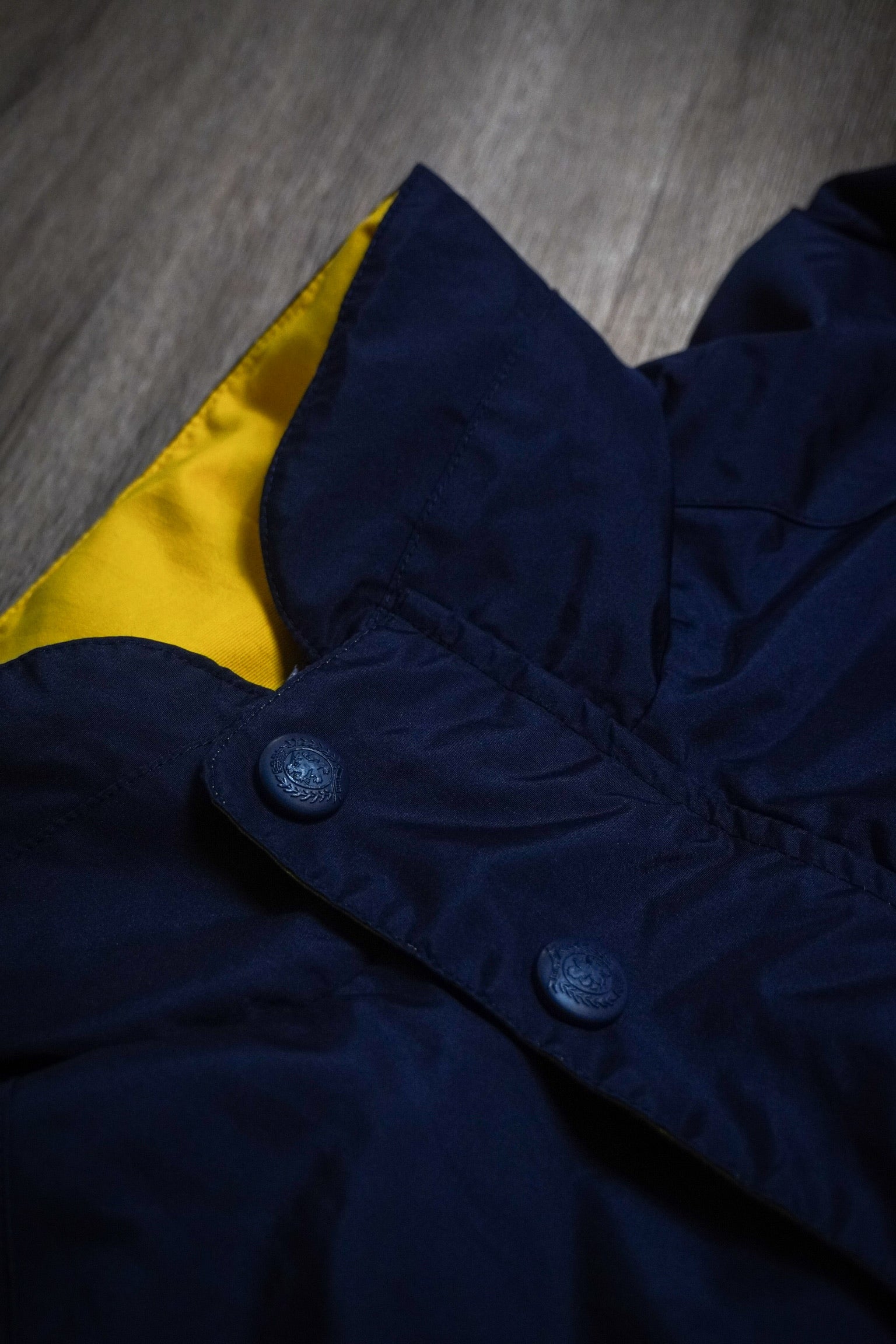 Vintage 90s Tommy Hilfiger Full Zip Navy Yellow Rain Jacket Size XL