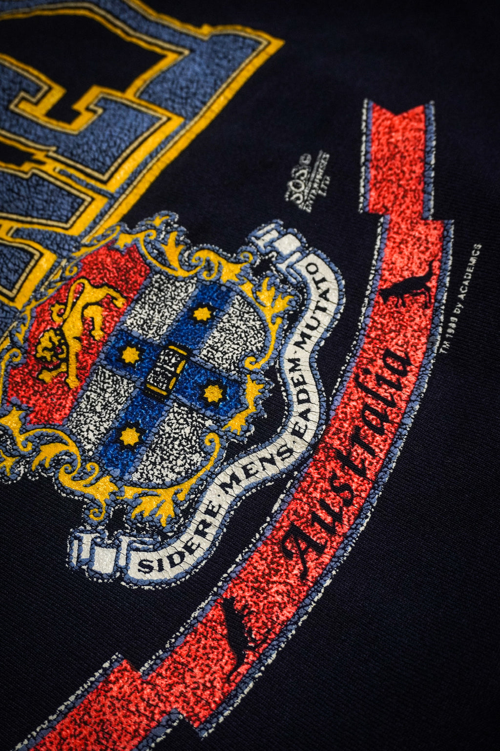 Vintage 1989 The University of Sydney Australia Navy Blue Graphic Crewneck Sweatshirt Size L
