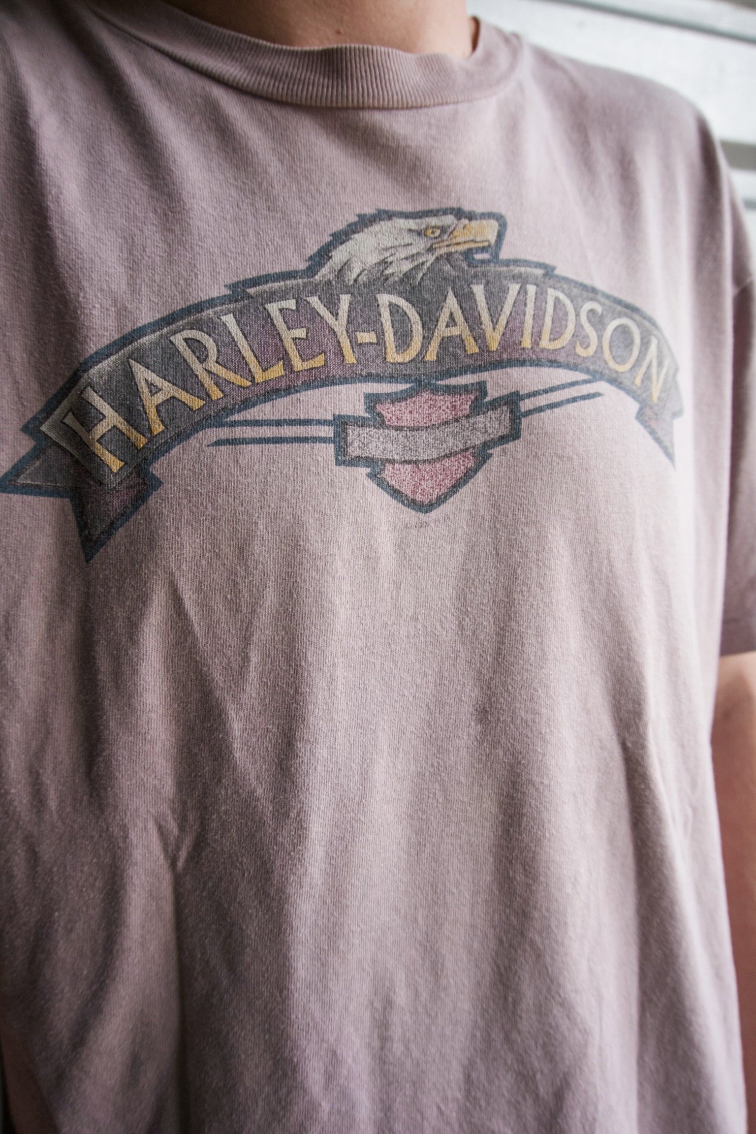 Vintage 90s Harley Davidson Latus Motors Portland Oregon Single Stitch Tee Shirt