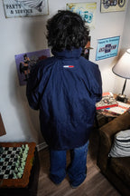 Vintage 90s Tommy Hilfiger Full Zip Navy Yellow Rain Jacket Size XL