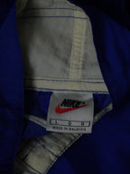 Vintage 90s Nike Embroidered Swoosh Blue White Quarter Zip Mock Neck Pullover Windbreaker Jacket