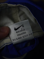 Vintage 90s Nike Embroidered Swoosh Blue White Quarter Zip Mock Neck Pullover Windbreaker Jacket
