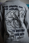 Vintage 2000s AND1 Trash Talk Tee Shirt Long Sleeve Grey Dreams and Ankles YXL
