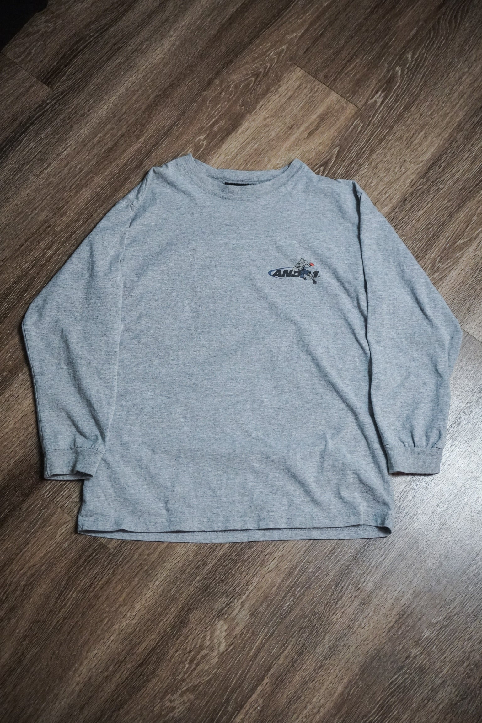 Vintage 2000s AND1 Trash Talk Tee Shirt Long Sleeve Grey Dreams and Ankles YXL