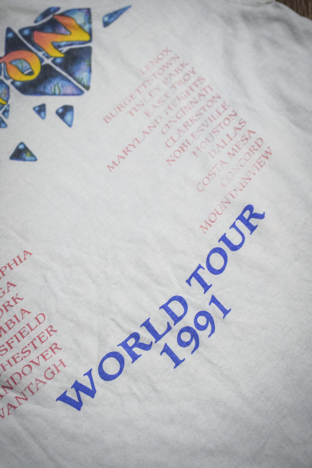 Vintage 1991 Yes Union Word Tour Tee Shirt Small