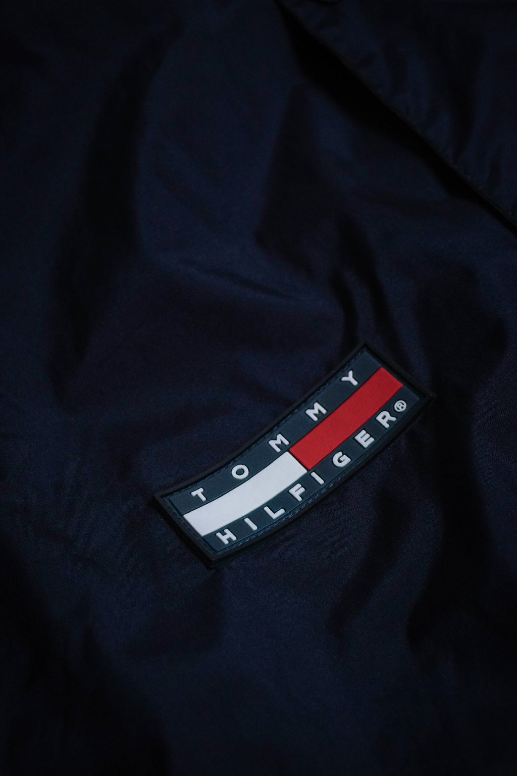 Vintage 90s Tommy Hilfiger Full Zip Navy Yellow Rain Jacket Size XL