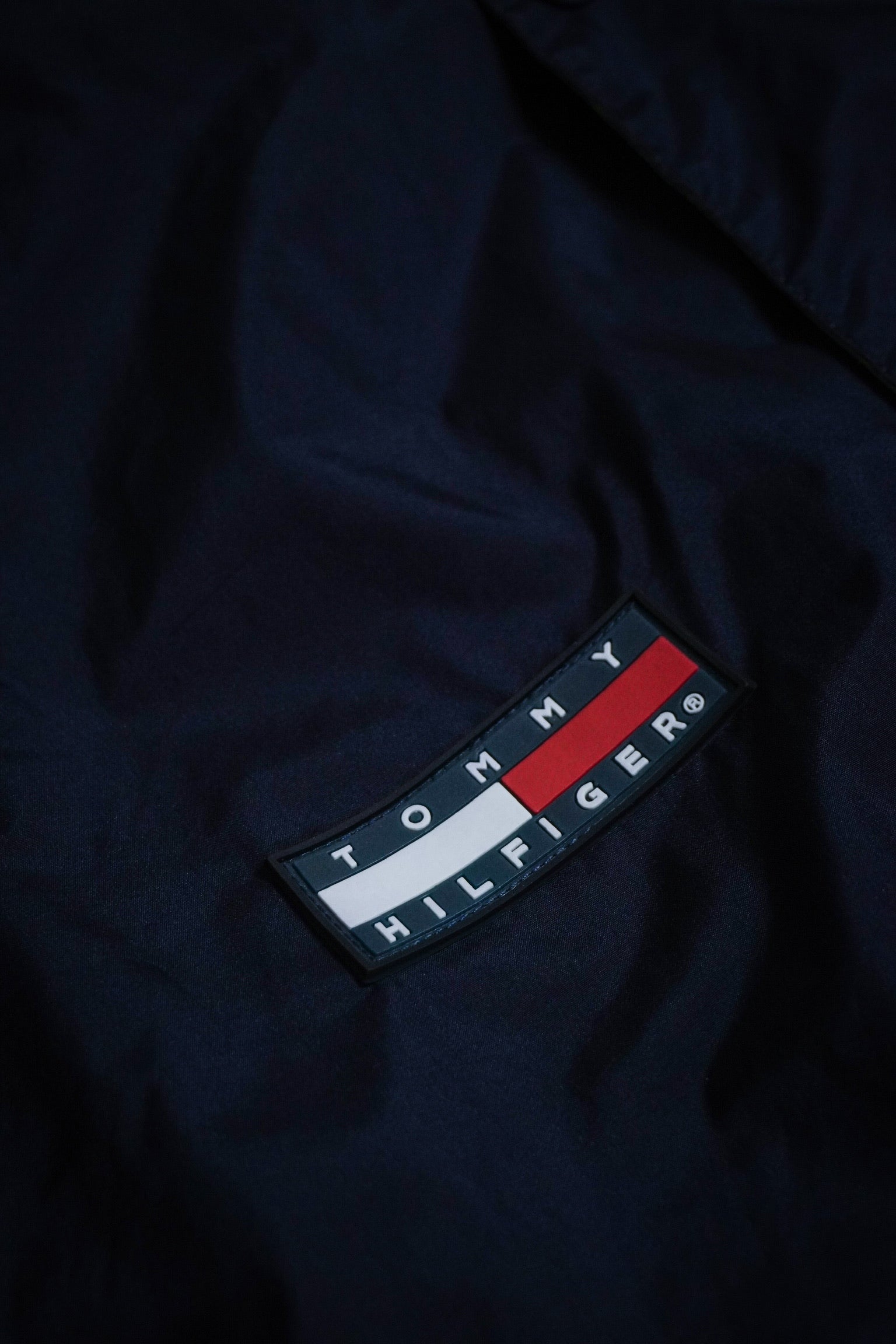 Vintage 90s Tommy Hilfiger Full Zip Navy Yellow Rain Jacket Size XL