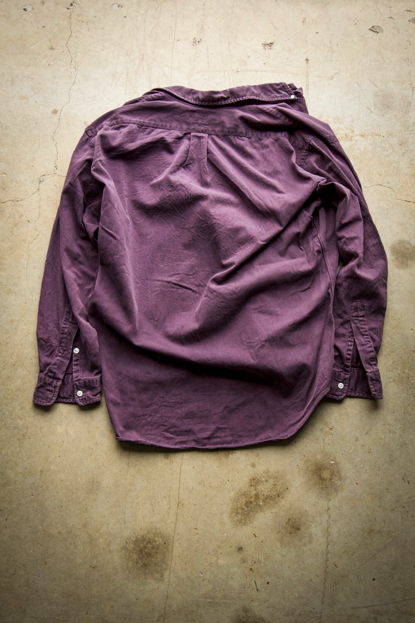 Vintage 90s Ralph Lauren Blaire Purple Twill Cotton Button Down Shirt Green Pony